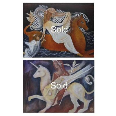 2001. Dark Horse. A whimsical fine art painting. - defineartgifts