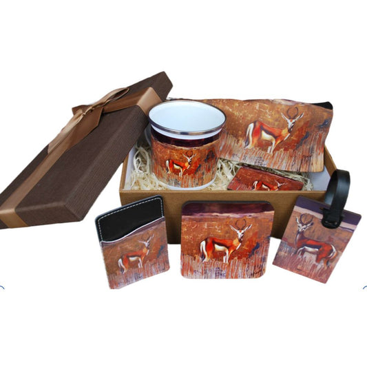 Unique gift sets with springbuck artwork - Idalet and Erica