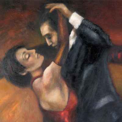 Tango-A canvas wall art print of a dancing couple