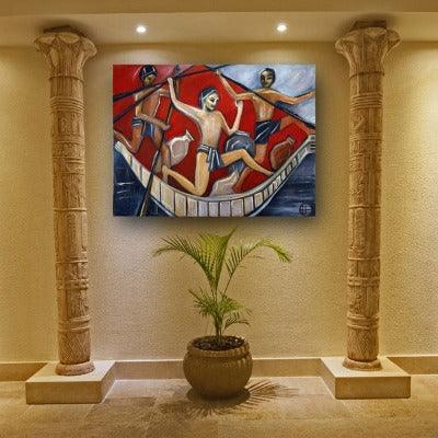 2001. The Oarsmen. An Egyptian inspired painting. - defineartgifts