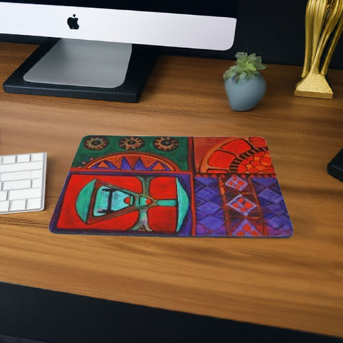 business desk gifts - Train Mouse Pad with Abstract Art. - idaletanderica