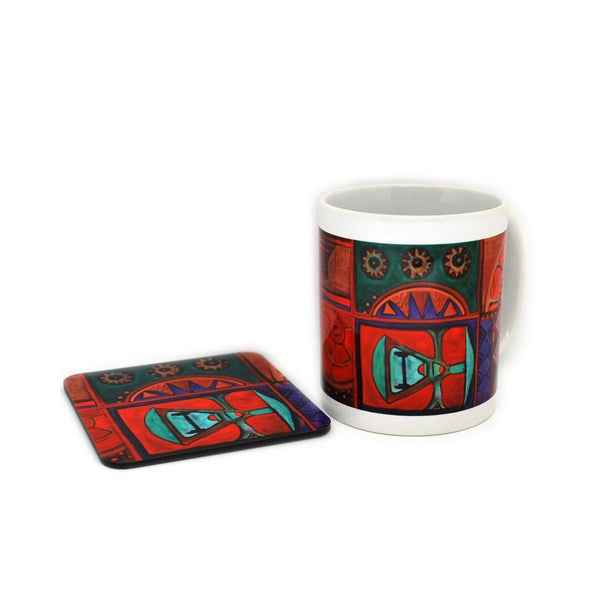 Vibrant Train-Themed Office Desk Gifts – A Unique Mug for Your Coffee Station