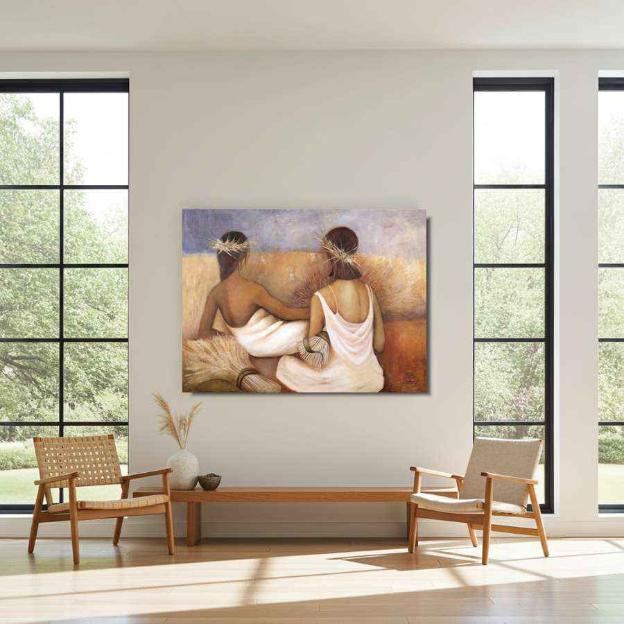 Wheat Gatherers fine art canvas prints online.