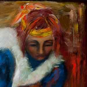 2003 Stunning Large Fine Art Painting of a Woman - White Wash