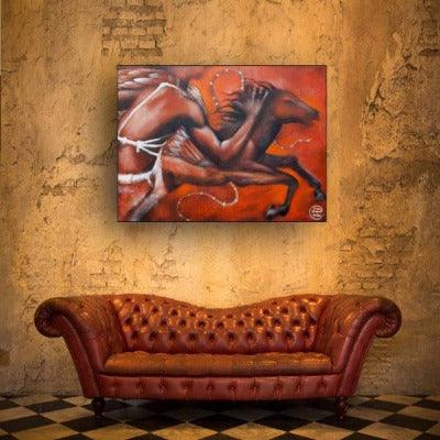 2006. Red Horse. Contemporary Shaman Art. - defineartgifts