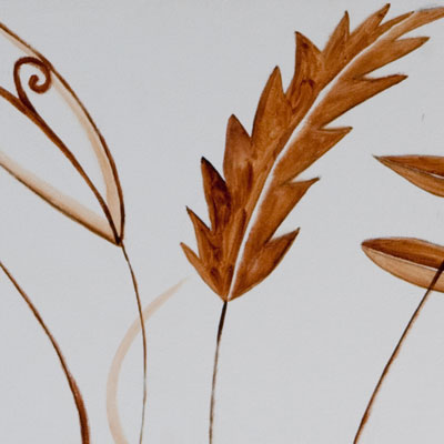 simple leaf art in golden brown - idalet