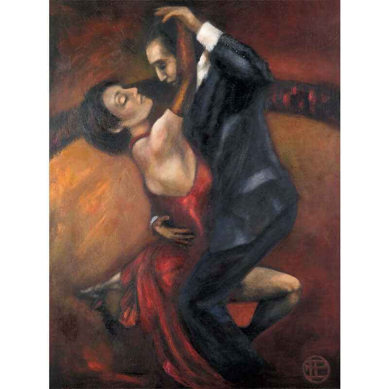 Tango-A canvas wall art print of a dancing couple