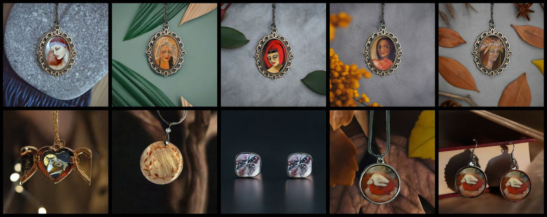 Unique art inspired jewellery for gifting – souvenir shop by Idalet and Erica