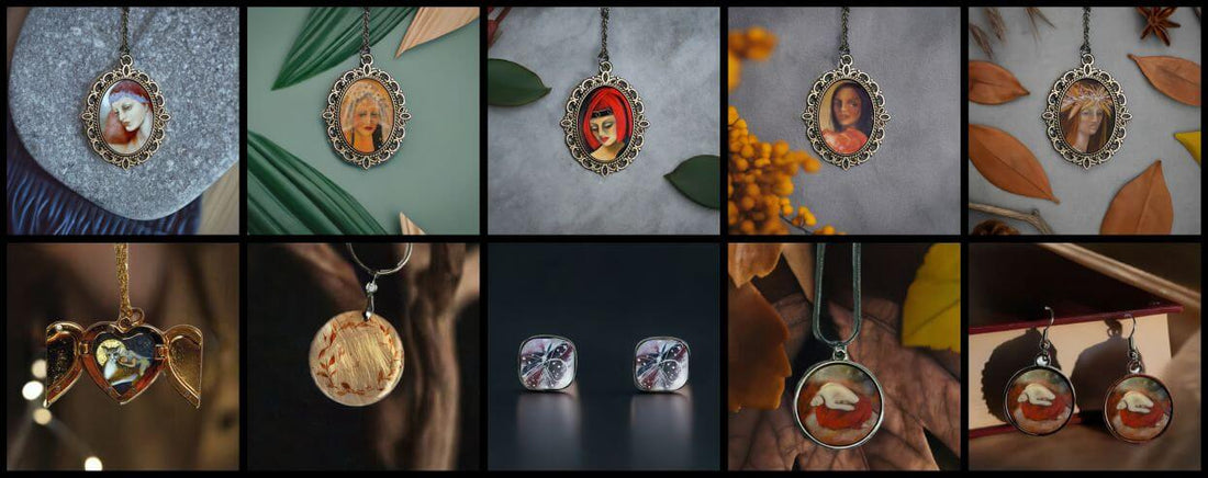 Unique art inspired jewellery for gifting - Idalet and Erica