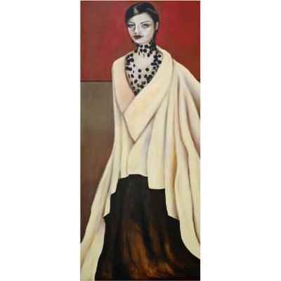 2001 Exquisite Large Fine Art Painting of a Woman – Babette