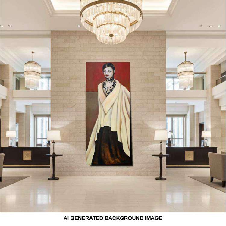 2001 Exquisite Large Fine Art Painting of a Woman – Babette