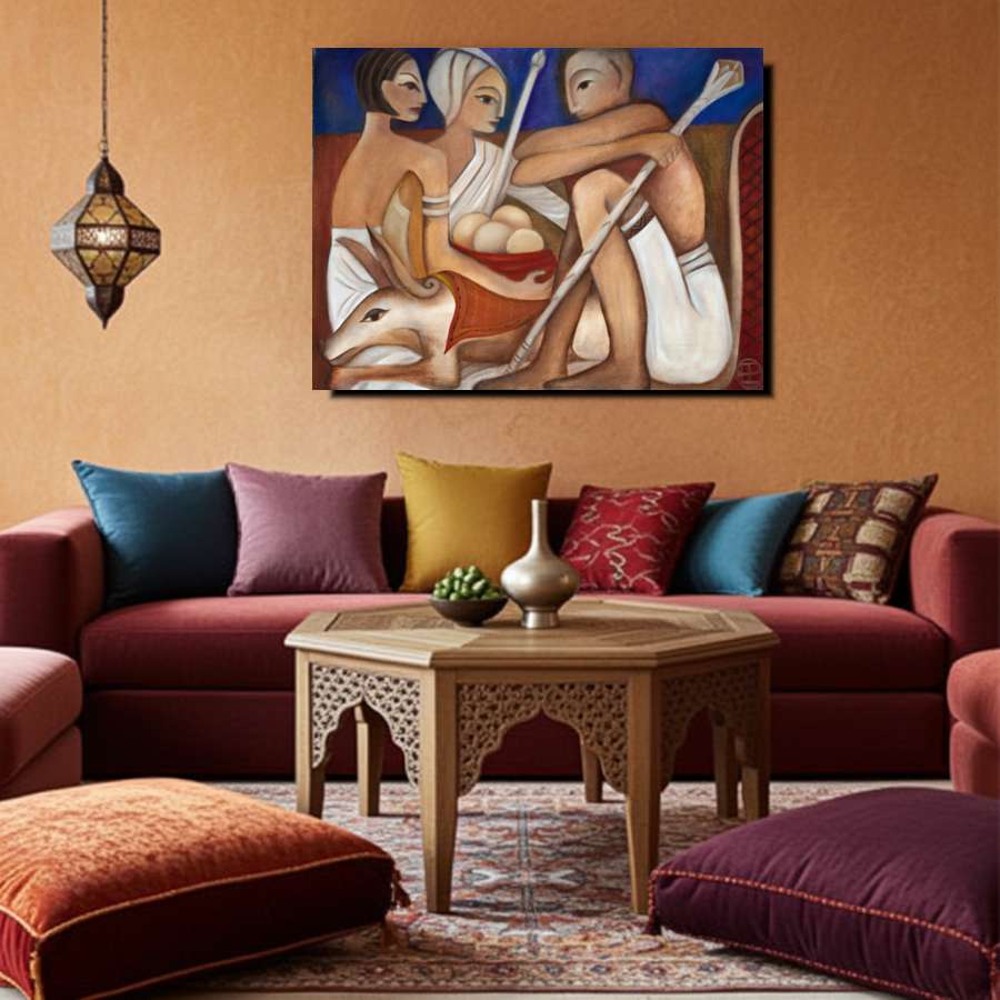 2001 - Moroccan Encounter - fine art painting of people