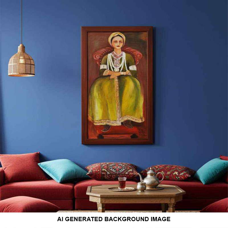 2001 Enchanting Turkish Girl Painting - A Contemporary Artwork to Elevate Your Space