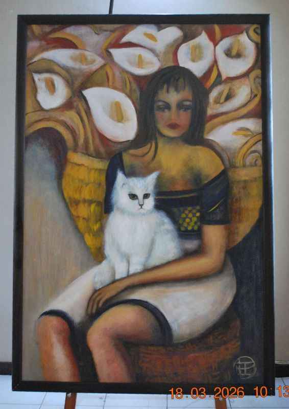 2001 Contemporary Cat Painting: Bast – A Touch of Elegance for Your Home