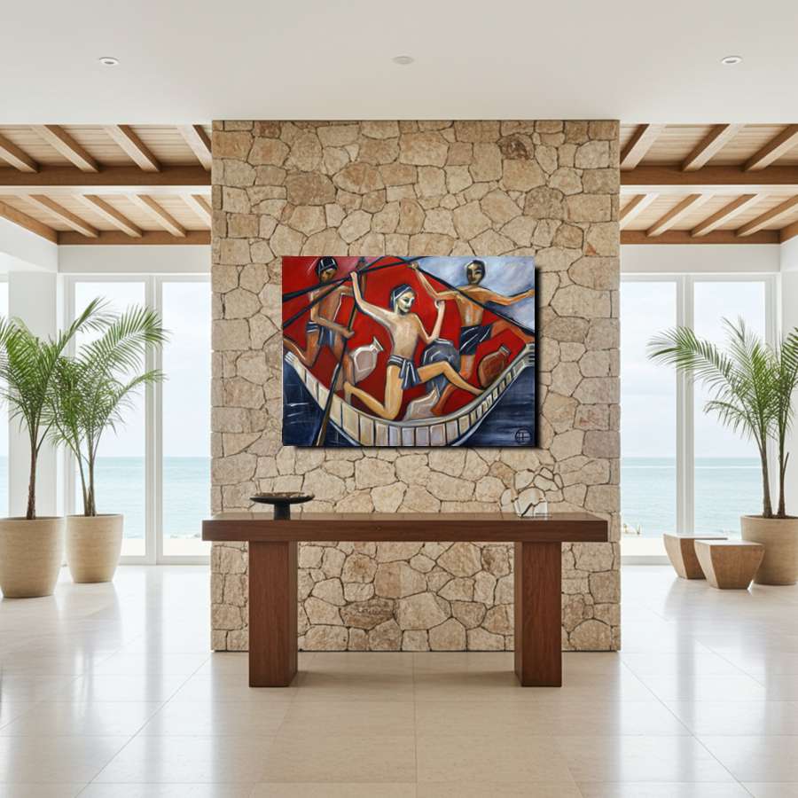 2001 The Oarsmen-An Egyptian inspired painting