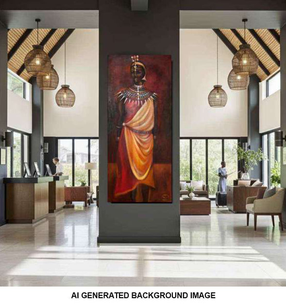 2002 Vibrant African Art Portrait - Maasai Magic for Your Home