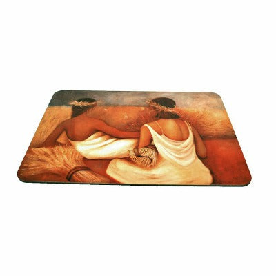 wooden placemats for dining table -Wheat Gatherers. A hard placemat with artwork. - idaletanderica