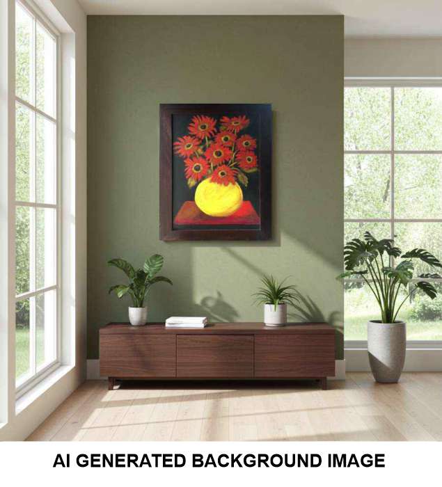 2003 Elevate Your Decor with Our Red Daisies Fine Art Painting