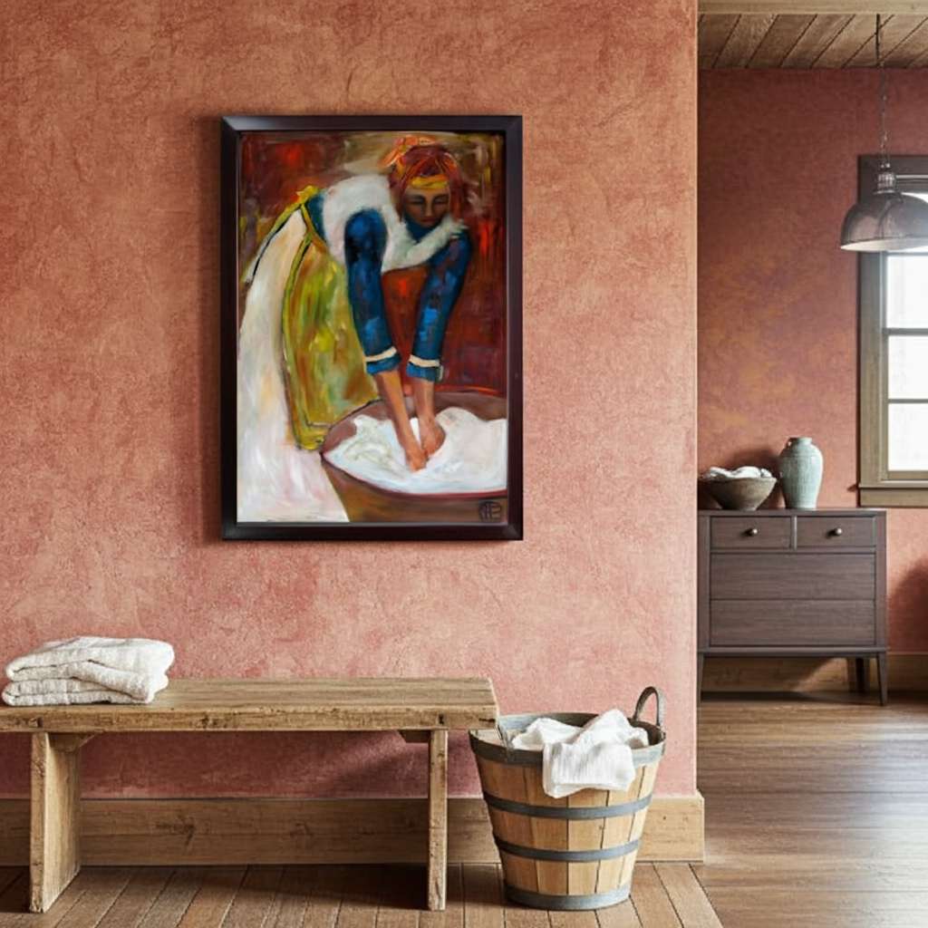 2003 - White Wash - large fine art painting of a woman