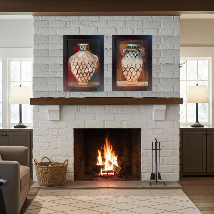 2003 Pots I-a fine art painting of an antique clay pot