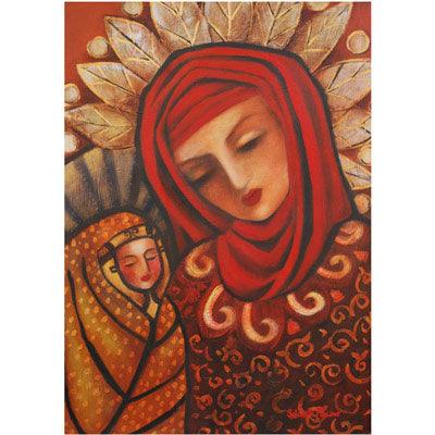 2004 Red Madonna-modern icon fine art painting