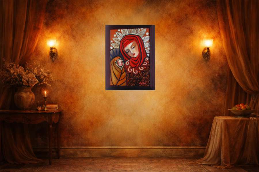 2004_Red_Madonna-modern_icon_fine_art_painting