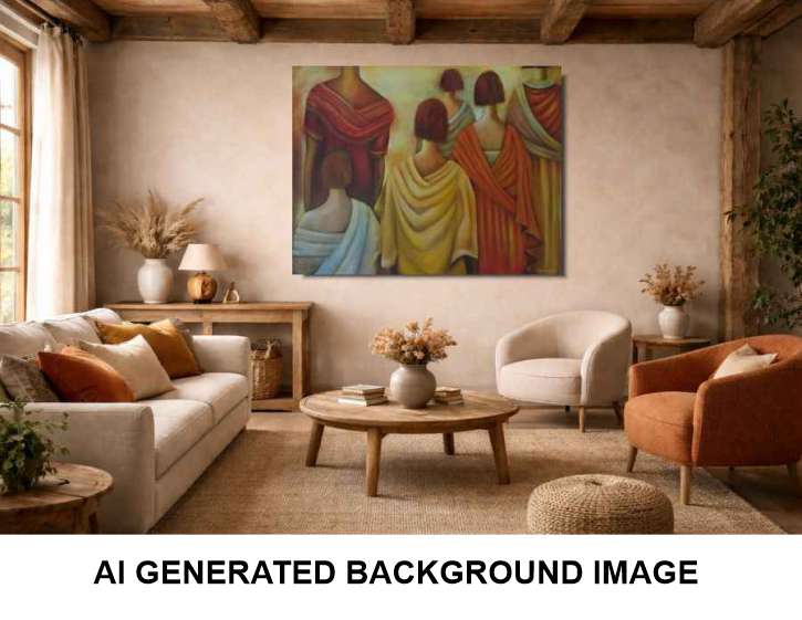 2005 Captivating Fine Art Painting of Women - 'Follow Me'