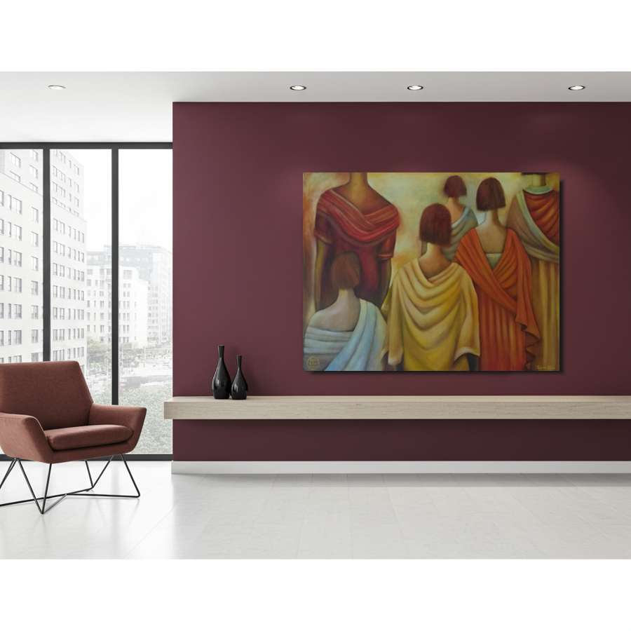 2005 - Follow Me - large fine art painting of women