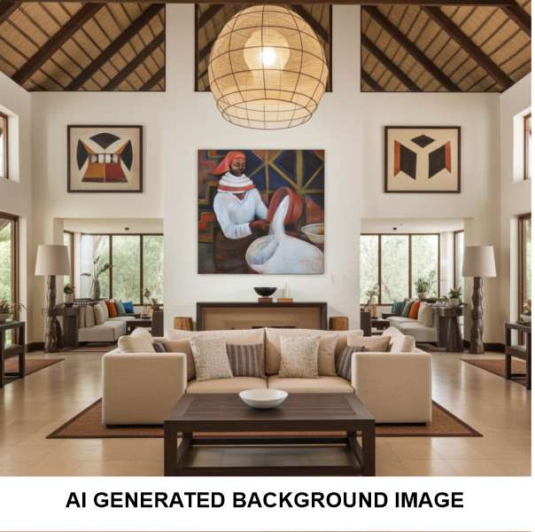 2005 Stunning Fine Art Ethnic Painting - Inner Wall