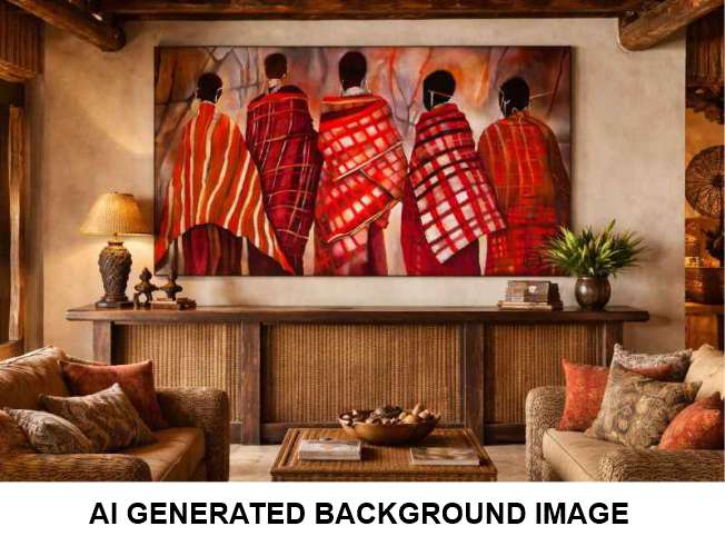 2005 Transform Your Space with Maasai Kraal Art Paintings – A Stunning Cultural Masterpiece