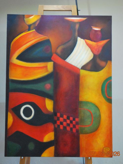 2005 - Sango's - fine art painting with colourful patterns - idalet