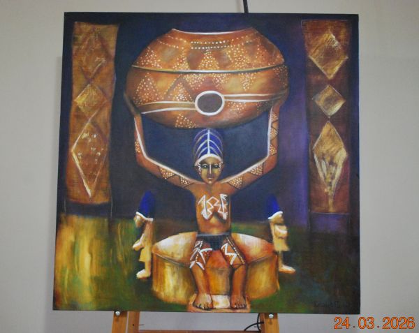 2005 - Traditional painting of a Yoruba Sculpture