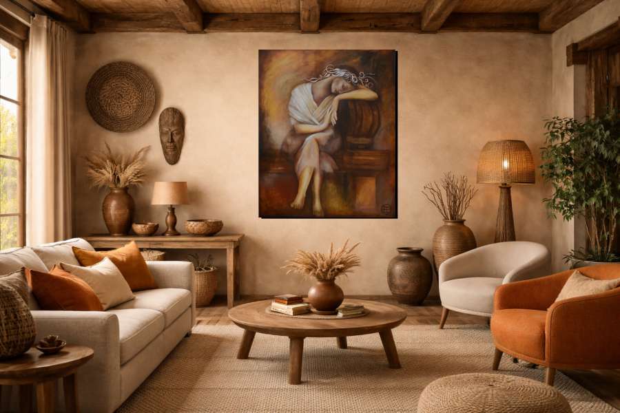 2006 - Asleep - fine art painting for sale South Africa