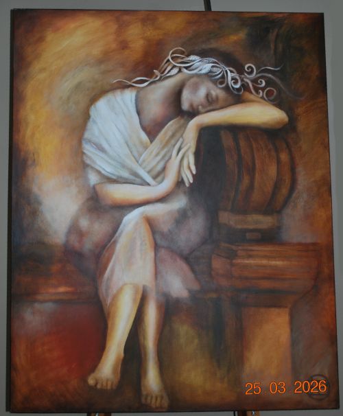 2006 - Asleep - fine art painting for sale South Africa