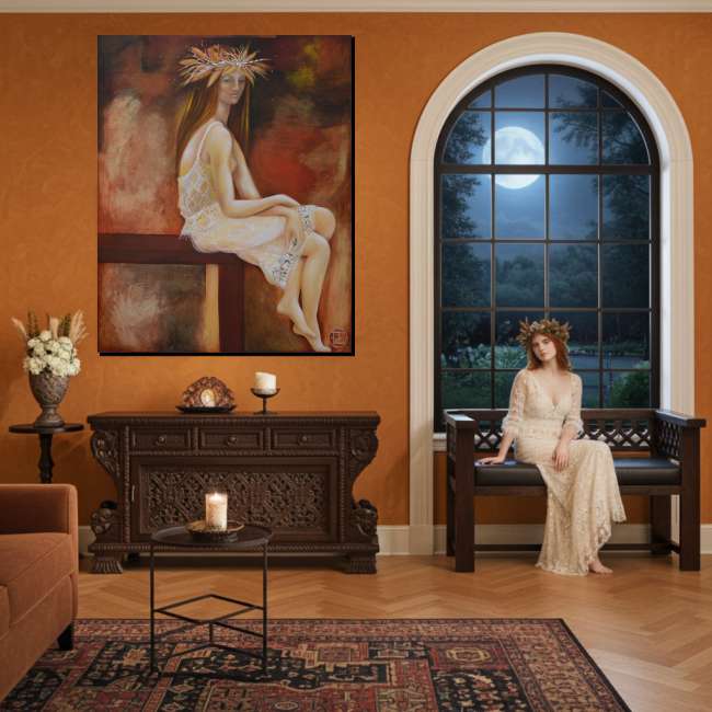 2006 - Ivory - mystical fine art painting of a woman idalet