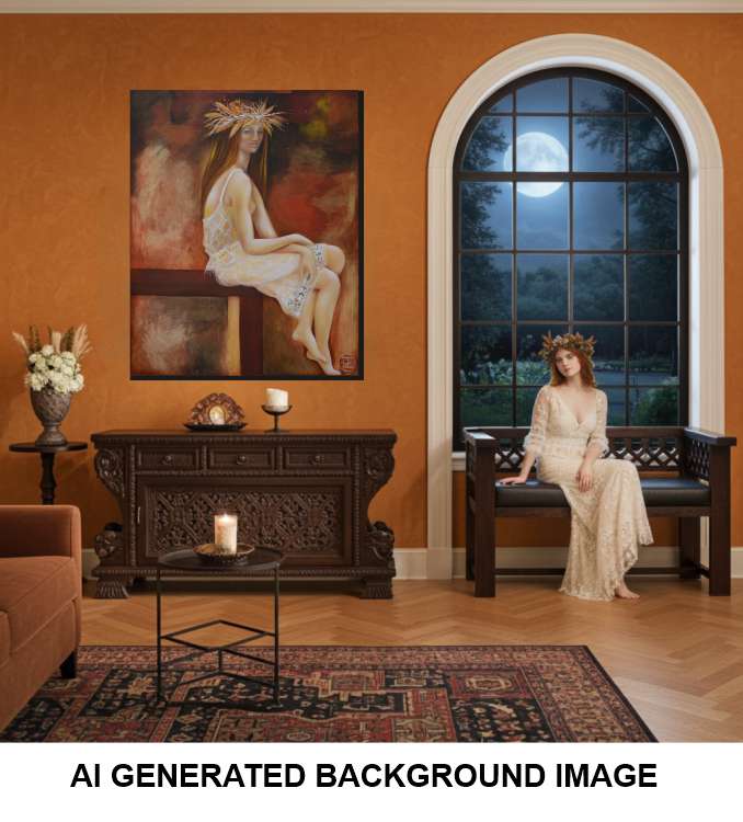 2006 - Ivory - mystical fine art painting of a woman