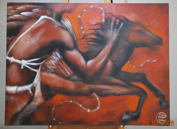 2006 - Red Horse - a shamanic journey - fine art painting - idalet