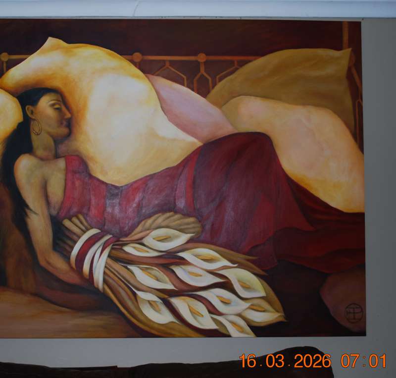 2006 - Water Lily Love - large fine art painting cropped - idalet