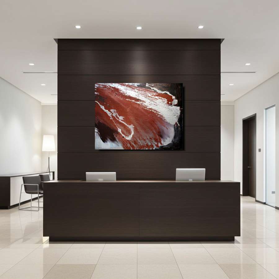 2007 - Chocolate Splash - abstract painting with silver