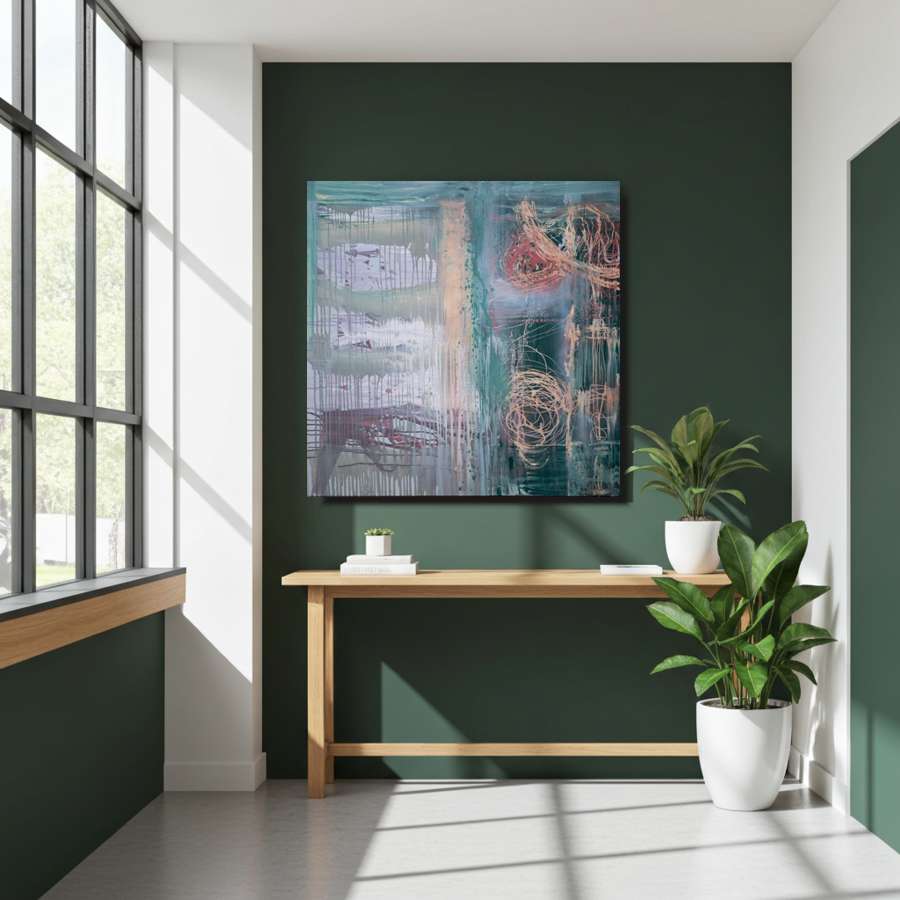 2007 - Green Gables - opulent abstract wall art on canvas
