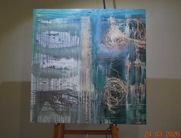 2007 - Green Gables - opulent abstract wall art on canvas