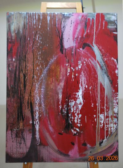 2007 - Magenta Night III - large abstract wall art on canvas - idalet
