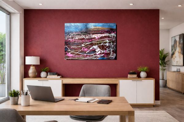 2007 - Pink Landscape - top action painting idaletanderica
