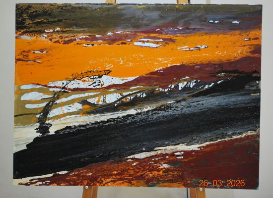 2007 - Tangerine Surprise - abstract wall artwork on canvas - idalet