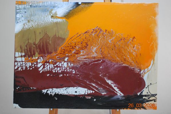 2007 - Tangerine Surprise II - abstract wall artwork on canvas - idalet