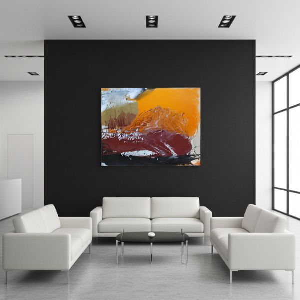 2007 - Tangerine Surprise II - abstract wall artwork on canvas - idalet