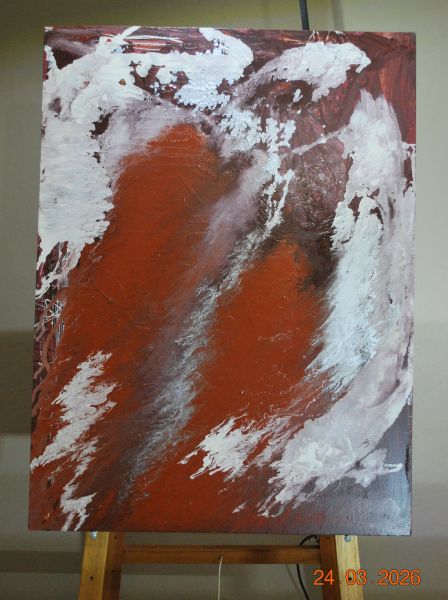 2007 Chocolate Mousse-abstract art in silver and brown - idalet