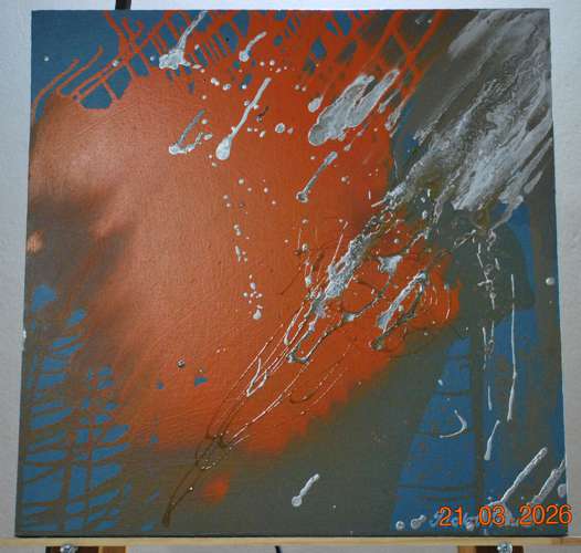 2007 Quick Silver-mixed media abstract artwork - idalet
