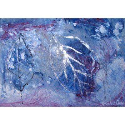 2008 - Silver Leaves I - contemporary leaf wall art painting