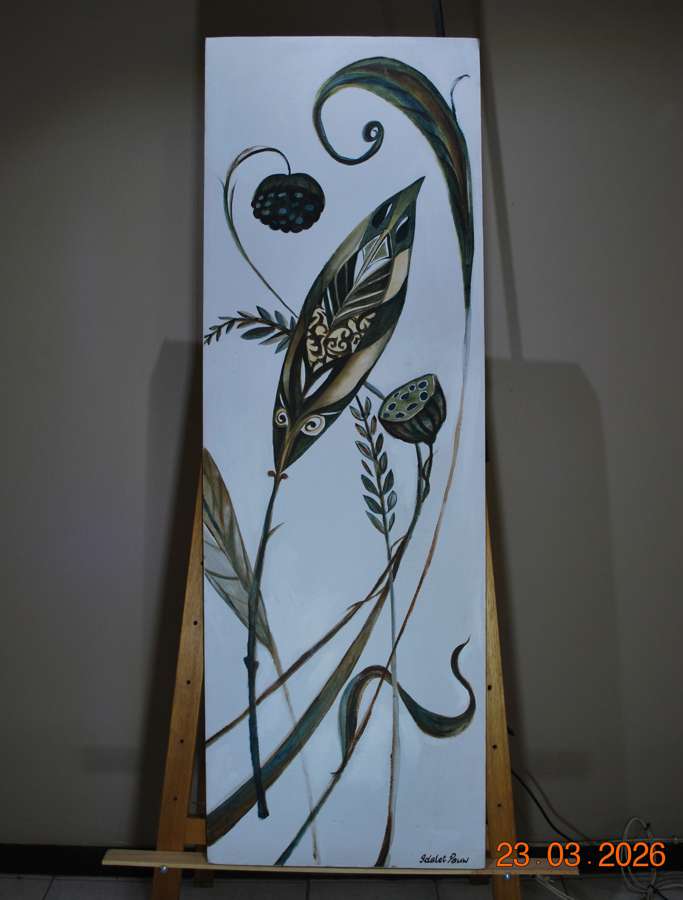 2008 - Pods - modern contemporary leaf painting - idalet
